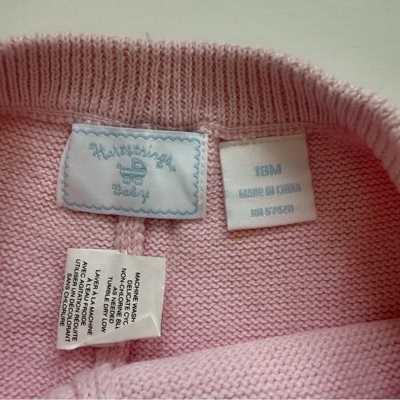 NWT Hartstrings vintage argyle Pink and White Baby Set - Picture 10 of 10